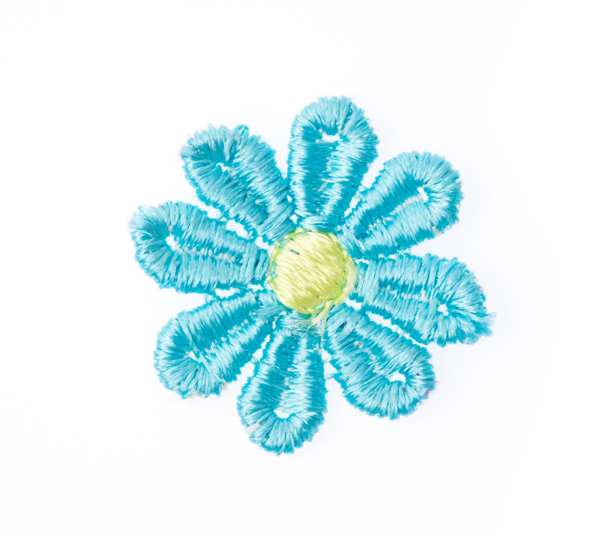 Finished embroidered floral patch